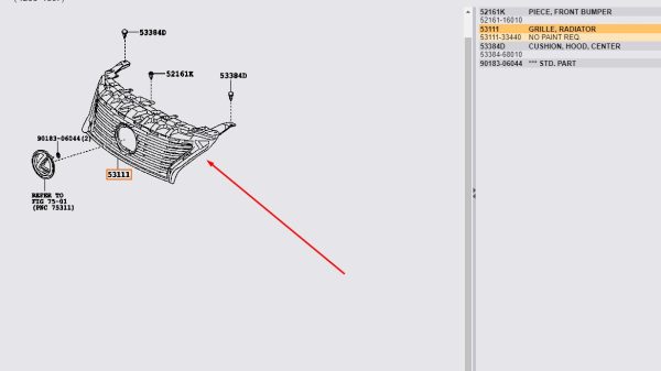53111 33440 GALANG LEXUS ES350 2013 2015 5311133440 Bai