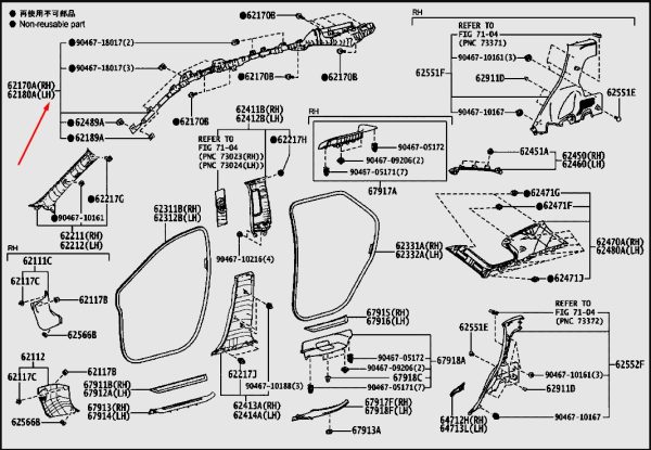 62180 48090 Tui Khi Tran Lexus RX350 2016 2019 Ve Trai LH 6218048090 3