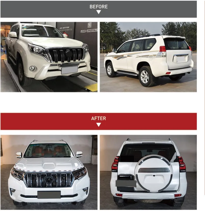 Hỉnh ảnh Xe trước vào sau khi Nâng Đời Toyota Prado, Bodykit Prado, Lên Đời Prado, Nâng Cấp Prado, Khoi Auto, Nâng Cấp Toyota Prado, Nâng Đời Prado 2020, Bodykit Toyota Prado
